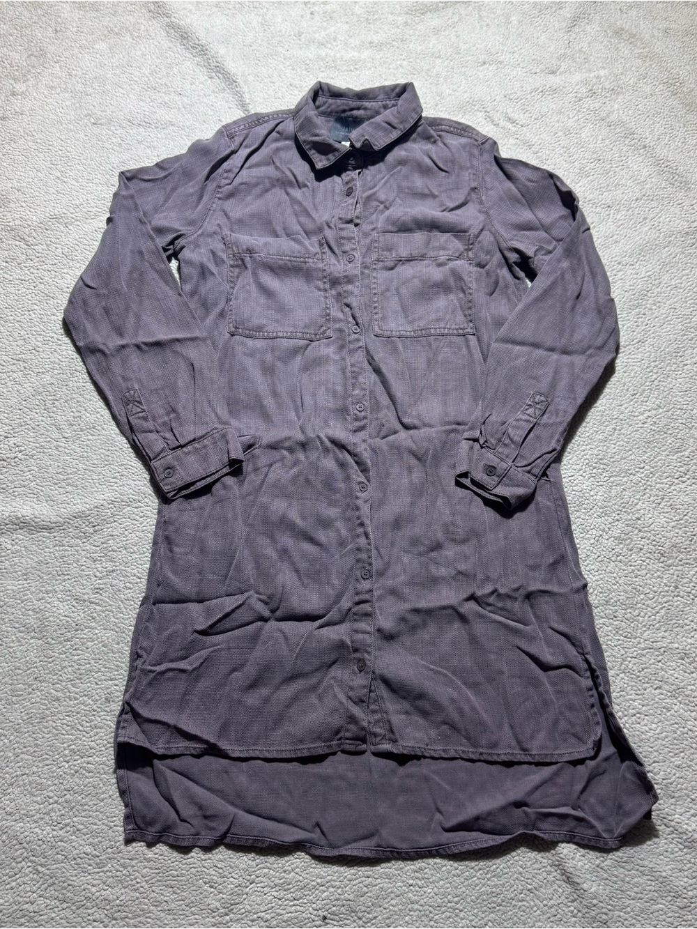 Laju Los Angeles Dress Womens XS Button-Up Long‎ Sleeve Collared Tencel Shirt